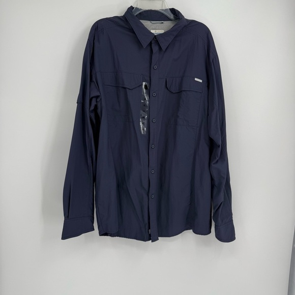 Columbia Shirt Mens XXL Blue Long Sleeve Vented Utility Silver Ridge AM7453 NEW - Picture 10 of 10
